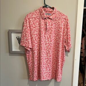 Roundtree & Yorke Pink Floral Polo